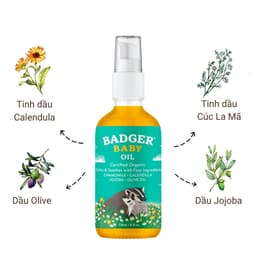 Thumbnail Dầu hữu cơ dưỡng da, massage cho em bé Badger Organic Baby Oil - hạn chế khô da, giúp da ẩm mềm - 118ml 2