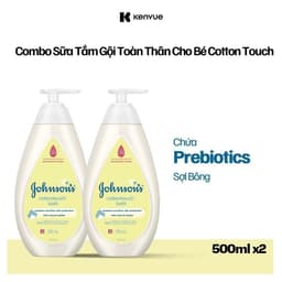 Thumbnail Combo 2 Chai Sữa Tắm Gội Toàn Thân Mềm Mịn Johnson' Baby Bath Cotton Touch 500mlx2 2