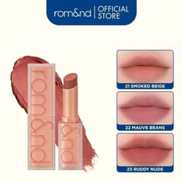 Thumbnail [Muteral Nude] Son thỏi lì, lên màu siêu xinh Hàn Quốc Romand Zero Matte Lipstick 3g 1