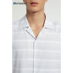 Thumbnail Áo Cuban họa tiết kẻ nam Metagent MS 16E3545 2