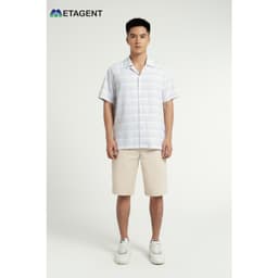 Thumbnail Áo Cuban họa tiết kẻ nam Metagent MS 16E3545 1