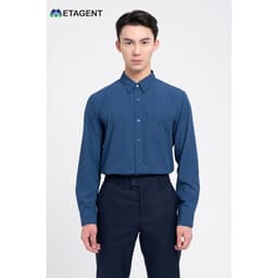 Thumbnail Áo sơ mi nam họa tiết kẻ dáng Regular Fit Metagent MS 17E3771 2