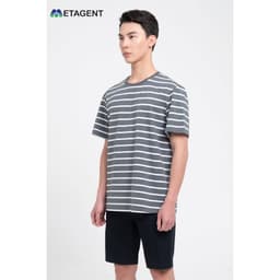 Thumbnail Áo thun nam kẻ ngang dáng oversize Metagent MS 57E3660 2