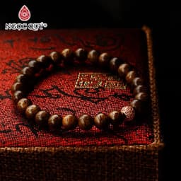 Thumbnail Vòng tay Trầm Hương phối charm hợp kim đính đá, hạt trầm tốc - Ngọc Quý 1