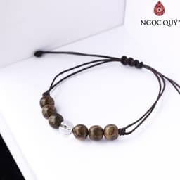 Thumbnail Vòng Trầm Hương thắt dây may mắn phối hạt đá thiên nhiên hạt trầm tốc 8mm - Ngọc Quý 2