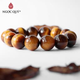 Thumbnail Vòng đá mắt hổ vàng nâu tiger's eyes quarzt mệnh thổ, kim - Ngọc Quý 2