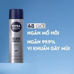 Thumbnail Xịt Ngăn Mùi NIVEA MEN Silver Protect Phân Tử Bạc Ngăn Khuẩn Gây Mùi Vượt Trội (150 ml) - 82959 2