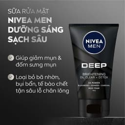 Thumbnail Bộ 2 Sữa Rửa Mặt NIVEA MEN Deep Giảm Mụn | Sáng Da Than Đen Hoạt Tính (100 g) - 84415 1