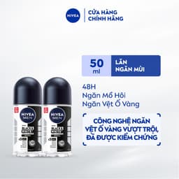 Thumbnail Bộ 2 Lăn Ngăn Mùi NIVEA MEN Black & White 5in1 Ngăn Vệt Ố Vàng | Hương Tinh Tế (50 ml) - 82245x2 1