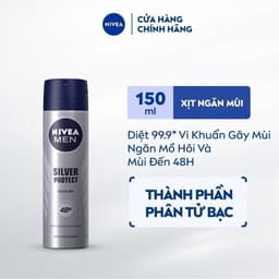Thumbnail Xịt Ngăn Mùi NIVEA MEN Silver Protect Phân Tử Bạc Ngăn Khuẩn Gây Mùi Vượt Trội (150 ml) - 82959 1