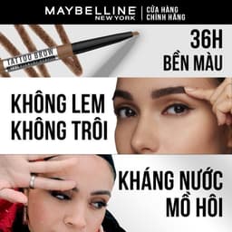 Thumbnail Chì Kẻ Mày 36H Lâu Trôi, Kháng Nước, Dễ Kẻ, Chuẩn Màu Tattoo Brow Maybelline New York Pigmented Pencil 0.25g 2