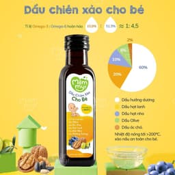 Thumbnail Dầu chiên xào cho bé Mămmy 100ml chịu nhiệt tới 200 độ C, giữ trọn vẹn dinh dưỡng, bổ sung Omega-3, Vitamin E 1