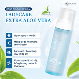 Thumbnail Dung Dịch Vệ Sinh Phụ Nữ Dạng Bọt Ladycare Extra Aloe Vera Da Nhạy Cảm, Duy Trì Độ pH Tự Nhiên 190ml 4