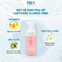Thumbnail Dung Dịch Vệ Sinh Phụ Nữ Dạng Bọt Ladycare Classic Mọi Loại Da, Làm Sạch Và Duy Trì pH 90ml 2