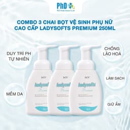 Thumbnail Combo 3 Chai Dung Dịch Vệ Sinh Phụ Nữ Dạng Bọt Ladysofts Premium Duy Trì Độ pH Tự Nhiên 250ml 2