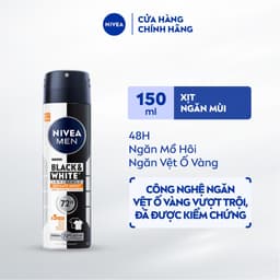 Thumbnail Xịt Ngăn Mùi NIVEA MEN Black&White Ngăn Vệt Ố Vàng Vượt Trội | Hương Mạnh Mẽ (150 ml) - 85388 1