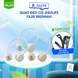 Thumbnail Quạt đeo cổ JISULIFE FA25 4W 1800mAh không cánh | 4 Cấp độ gió | Uốn dẻo linh hoạt | Sử dụng tới 12H - BH 12 tháng 1