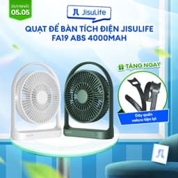 Thumbnail Quạt Để Bàn Xoay 330 Độ JISULIFE FA19 | 4 Cấp Độ Gió | Pin 4000mAh Sử Dụng Lên Đến 15H | Bảo Hành Chính Hãng 12 Tháng 1