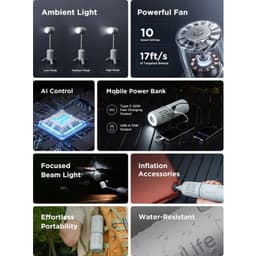 Thumbnail Quạt Tích Điện Ngoài Trời Đa Năng 3 in 1 JISULIFE Ultra1 13500mAh | Tích Hợp Đèn Pin Và Sạc Dự Phòng | Bảo Hành 12 Tháng 3