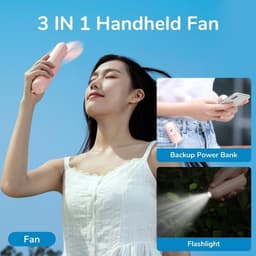 Thumbnail Quạt Cầm Tay Mini 3 Trong 1 JISULIFE F8 2000mAh Tích Hợp Sạc Dự Phòng, Đèn Pin Siêu Sáng Chính Hãng - Bảo Hành 12 Tháng 4