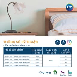 Thumbnail Bóng đèn Philips trụ TForce siêu sáng (25W,35W,45W, 50W) - Ánh sáng trắng 6500K (01 bóng) 4
