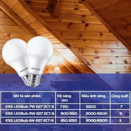 Thumbnail Bộ 02 bóng đèn Philips LED bulb A60 - Công suất (7W, 9W, 11W) 3