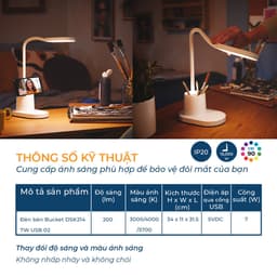 Thumbnail Đèn bàn Philips bảo vệ mắt Bucket DSK214 7W - Điều chỉnh độ sáng, êm dịu cho đôi mắt khỏe đẹp 3