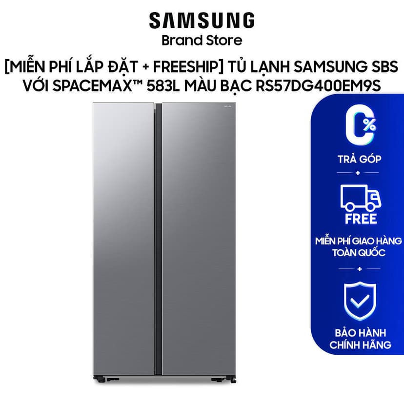 Ảnh Tủ Lạnh Samsung SBS với SpaceMax™ 583L Màu Bạc RS57DG400EM9SV 1