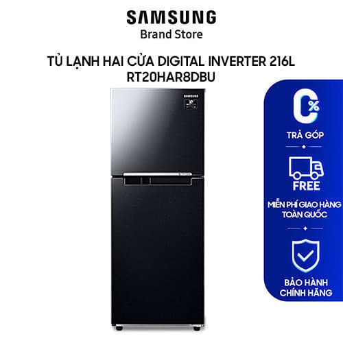 Ảnh Tủ Lạnh Samsung Ngăn Đông Trên với Digital Inverter 216L màu Đen RT20HAR8DBU/SV 1