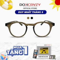 Thumbnail Gọng kính mắt tròn DOKCRAZY LECO nhựa sinh học cao cấp, dáng Hàn Quốc, chống ánh sáng xanh, UV400 1
