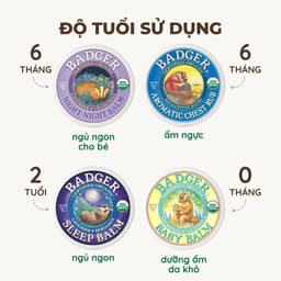 Thumbnail Combo 2 sáp dầu ấm ngực hữu cơ BADGER organic Chest Rub balm - giảm ho nghẹt mũi an toàn cho em bé từ 6 tháng 21g 56g 1