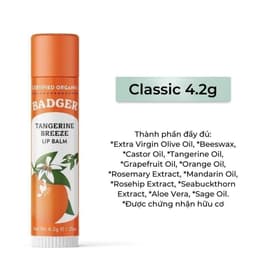 Thumbnail Son dưỡng môi hữu cơ BADGER Tangerine Breeze Lip Balm USDA Organic - 4.2g 1