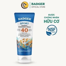 Thumbnail Kem chống nắng vật lý thể thao BADGER Sport Clear SPF 40 - kháng nước mạnh, bảo vệ phổ rộng an toàn san hô - 87mL 1