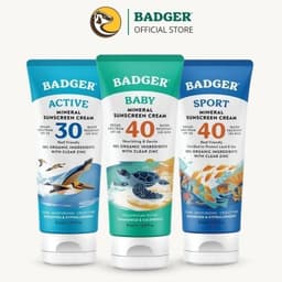 Thumbnail Kem chống nắng vật lý BADGER SPF 30 40 sunscreen cho mặt và body trẻ sơ sinh, em bé, người lớn - 87mL 1