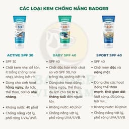 Thumbnail Kem chống nắng vật lý BADGER SPF 30 40 sunscreen cho mặt và body trẻ sơ sinh, em bé, người lớn - 87mL 2