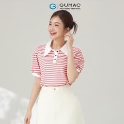 Thumbnail Áo polo sọc phối kiểu thời trang GUMAC PLE11036 1
