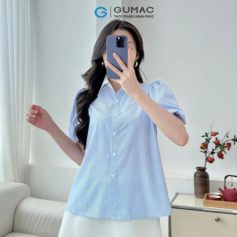 Ảnh Sơ mi cổ kiểu thời trang GUMAC LAF0117 2