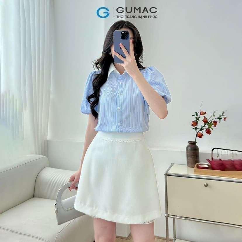 Ảnh Sơ mi cổ kiểu thời trang GUMAC LAF0117 4