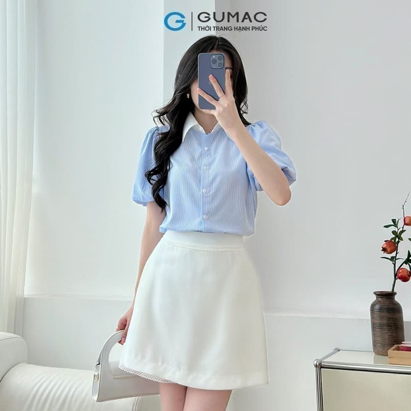 Ảnh Sơ mi cổ kiểu thời trang GUMAC LAF0117 3
