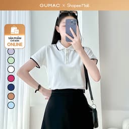 Thumbnail Áo thun polo nữ màu hồng - tím thời trang GUMAC có cổ đẹp thiết kế trơn cơ bản thoáng khí PLE03028 1