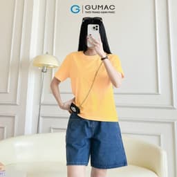 Thumbnail Áo thun nữ trơn cotton cổ tròn cơ bản dễ phối màu hồng vàng xanh Gmorning - GUMAC YATE10093-LATE1110 1