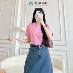 Thumbnail Áo thun nữ trơn cotton cổ tròn cơ bản dễ phối màu hồng vàng xanh Gmorning - GUMAC YATE10093-LATE1110 2