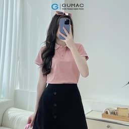 Thumbnail Áo polo nữ thun cá sấu thời trang GUMAC phối sọc 2 viền thiết kế đẹp nhiều màu thanh lịch LPLE0917 1