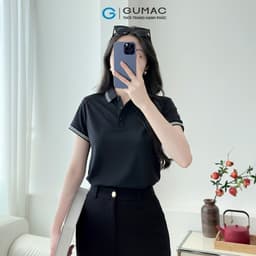 Thumbnail Áo polo nữ thun cá sấu thời trang GUMAC phối sọc 2 viền thiết kế đẹp nhiều màu thanh lịch LPLE0917 3