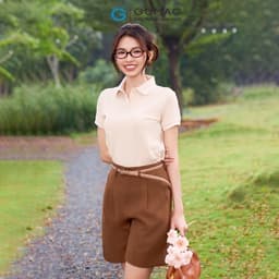 Thumbnail Áo polo nữ thun cá sấu thời trang GUMAC phối sọc 2 viền thiết kế đẹp nhiều màu thanh lịch LPLE0917 2