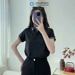 Thumbnail Áo polo nữ thun cá sấu thời trang GUMAC phối sọc 2 viền thiết kế đẹp nhiều màu thanh lịch LPLE0917 4