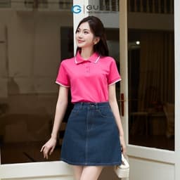 Thumbnail Áo thun polo nữ màu hồng - tím thời trang GUMAC có cổ đẹp thiết kế trơn cơ bản thoáng khí PLE03028 3