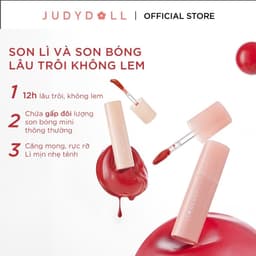 Thumbnail JUDYDOLL Combo 2 Son Bóng Mờ Che Phủ Rãnh Môi Không Lem Dưỡng Ẩm Lâu Trôi Màu Sắc Tự Nhiên Dễ Sử Dụng 1