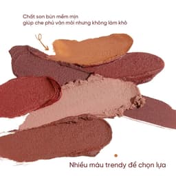 Thumbnail Son Kem Bùn JUDYDOLL 3.3g Chất Son Mềm Mịn Như Nhung Che Vân Môi Giảm Thân Môi Lâu Trôi Tôn Da Giữ Ẩm Lâu Bông Mềm 3