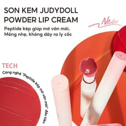 Thumbnail Son Kem Lì JUDYDOLL 1.8g Đầu Bông Dặm Kem Mịn Màu Sắc Tươi Tắn Son Vặn Bền Màu Che Phủ Vân Môi Nổi Bật 3